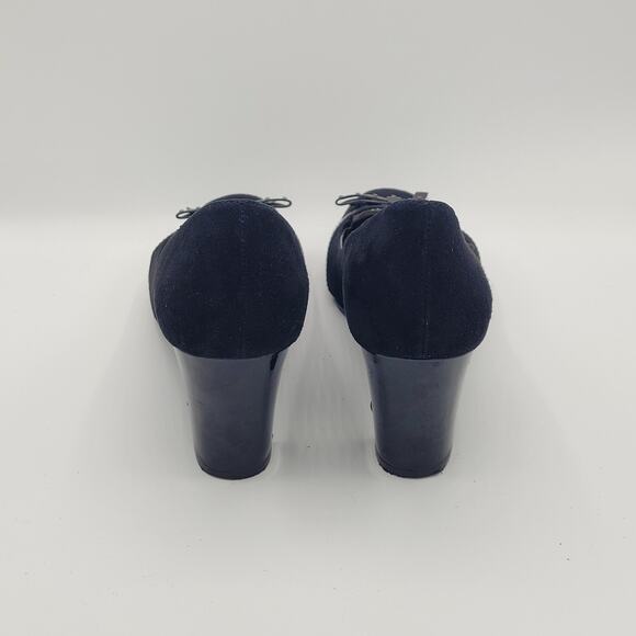 Circa Joan & David Black Suede block Heels Pumps womens size 8.5 - Picture 6 of 9